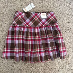 Gymboree Pink, Lavender and Brown Plaid Mini Skirt/Skort